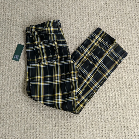 NEW Wild Fable Women/'s Plaid Mid-Rise Skinny Jeans Black//Yellow Size:6